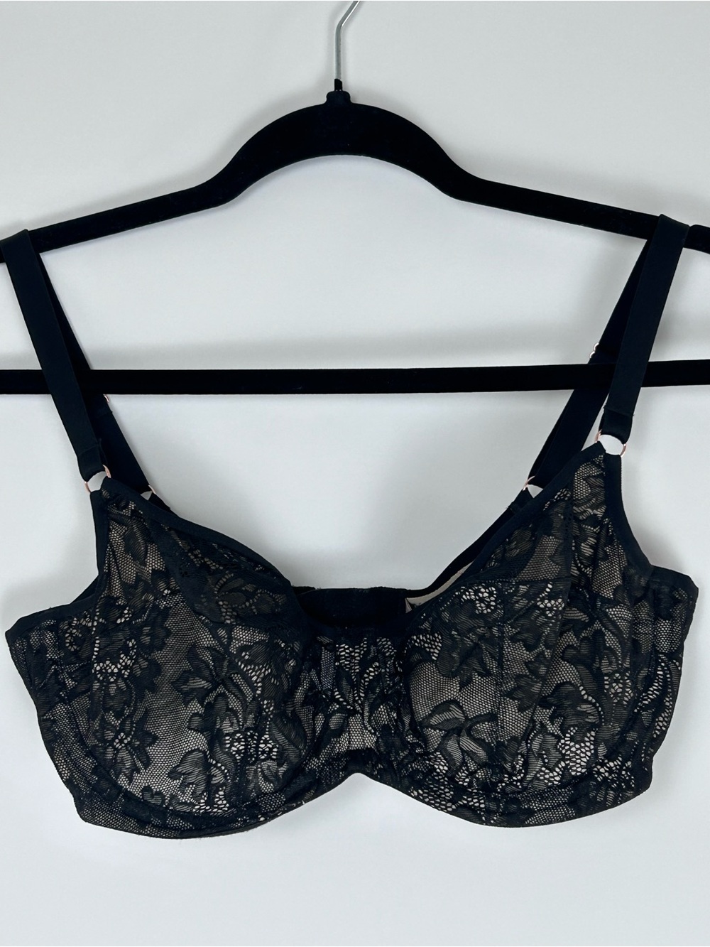 Panache Idina Black Lace Underwire Balconette Bra 34DDD/F US 34E UK